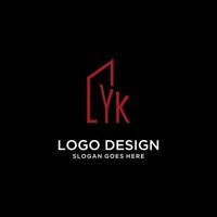 yk eerste monogram met gebouw logo ontwerp vector