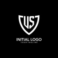 ons monogram eerste logo met schoon modern schild icoon ontwerp vector