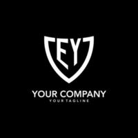 ey monogram eerste logo met schoon modern schild icoon ontwerp vector
