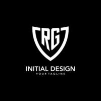 rg monogram eerste logo met schoon modern schild icoon ontwerp vector