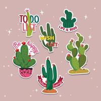 cactus logboek sjabloon sticker vector