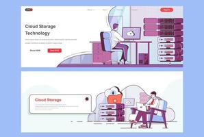 bestemmingspagina's voor cloudopslag ingesteld vector