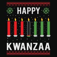 gelukkig kwanzaa t overhemd ontwerp vector