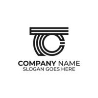 tc brief naam logo ontwerp inspiraties, t en c monogram logo sjabloon vector