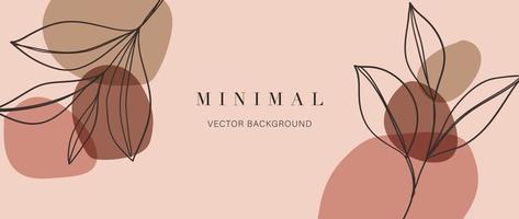 minimaal abstract achtergrond vector illustratie. zacht aarde toon pastel kleur biologisch vorm met botanisch blad Afdeling lijn kunst. ontwerp voor muur kunst, afdrukken, poster, huis decor, omslag, behang.