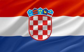 golvend vlag van Kroatië. 3d vector banier