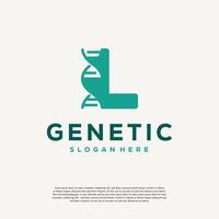 dna schroef brief f logo ontwerpen, genetica vector ontwerp, chromosoom eerste logo sjabloon