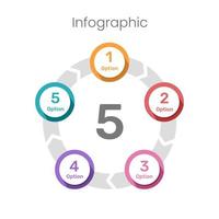 vijf opties infografisch. infographic 5 hoek bedrijf werkwijze. vector illustratie.