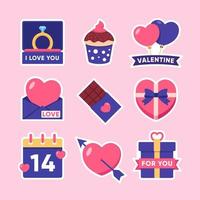 Valentijn stickers sjabloon verzameling reeks vector
