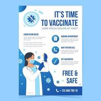 covid 19 vaccinatie poster sjabloon vector