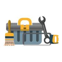 tools set en hardware cartoon icoon vector