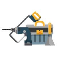 tools set en hardware cartoon icoon vector