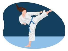 vrouw karate speler mooi illustratie vector