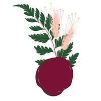 botanisch arrangement van bladeren takken en bloeiend bloemen. vector sier- kruiden in corsages en boeket. bruiloft ontwerp. vector voorraad illustratie.