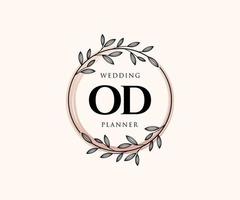 od initialen brief bruiloft monogram logos verzameling, hand- getrokken modern minimalistisch en bloemen Sjablonen voor uitnodiging kaarten, opslaan de datum, elegant identiteit voor restaurant, boetiek, cafe in vector