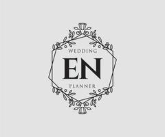 nl initialen brief bruiloft monogram logos verzameling, hand- getrokken modern minimalistisch en bloemen Sjablonen voor uitnodiging kaarten, opslaan de datum, elegant identiteit voor restaurant, boetiek, cafe in vector