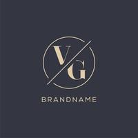 eerste brief vg logo met gemakkelijk cirkel lijn, elegant kijken monogram logo stijl vector