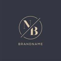 eerste brief nb logo met gemakkelijk cirkel lijn, elegant kijken monogram logo stijl vector