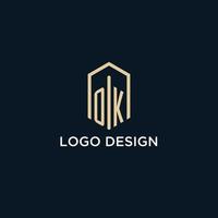 OK eerste monogram logo met zeshoekig vorm stijl, echt landgoed logo ontwerp ideeën inspiratie vector