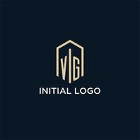 vg eerste monogram logo met zeshoekig vorm stijl, echt landgoed logo ontwerp ideeën inspiratie vector