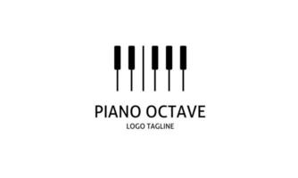 abstract vlak piano tuts octaaf logo voor muziek- merk vector