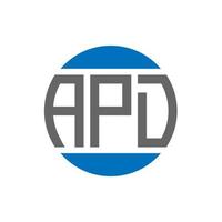 apd brief logo ontwerp Aan wit achtergrond. apd creatief initialen cirkel logo concept. apd brief ontwerp. vector