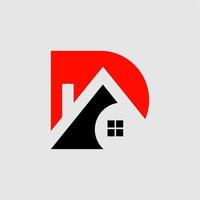 d huis logo ontwerp vector