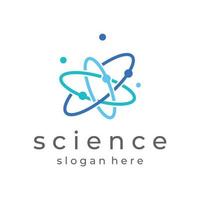modern wetenschap deeltje of molecuul element logo ontwerp. logo voor wetenschap,atoom,biologie,technologie,natuurkunde,laboratorium. vector