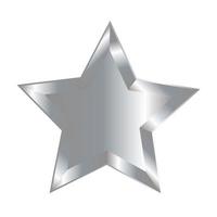 realistisch metalen zilver vijf wees ster icoon vector