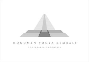 Yogyakarta monument gebeld monument yoga kembal. mijlpaal gebouw van yogakarta. erfgoed toerisme van Indonesië. jogjakarta oud gebouw vector illustratie