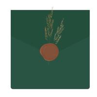 beige envelop Aan een donker. uitnodiging envelop voor bruiloft, vakantie, verjaardag, partij uitnodiging, Kerstmis envelop. vector voorraad illustratie. geïsoleerd Aan een wit achtergrond.