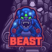 beest mascotte logo gaming vector