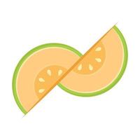 meloen logo vector. meloen Aan wit achtergrond. voor de helft meloen. vector