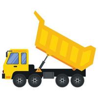 illustratie voor bouw machinerie voertuig dump vrachtwagen. vector