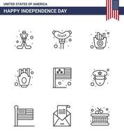 9 creatief Verenigde Staten van Amerika pictogrammen modern onafhankelijkheid tekens en 4e juli symbolen van vlag dag voedsel voedsel Frans Patat bewerkbare Verenigde Staten van Amerika dag vector ontwerp elementen