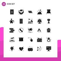 25 gebruiker koppel solide glyph pak van modern tekens en symbolen van voedsel koffie muur missie bedrijf bewerkbare vector ontwerp elementen
