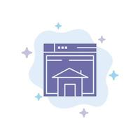 huis verkopen web lay-out bladzijde website blauw icoon Aan abstract wolk achtergrond vector