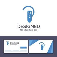 creatief bedrijf kaart en logo sjabloon medeplichtig Bluetooth oor koptelefoon koptelefoon vector illustratie
