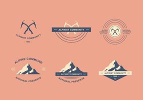 Alpinist logo set vector