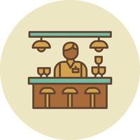 bar teller creatief icoon ontwerp vector