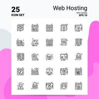 25 web hosting icoon reeks 100 bewerkbare eps 10 bestanden bedrijf logo concept ideeën lijn icoon ontwerp vector