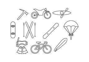 Gratis Extreme Outdoor Activities Line Icon Vector