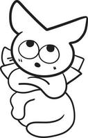 kat tekenfilm tekening kawaii anime kleur bladzijde schattig illustratie clip art karakter chibi manga grappig tekening lijn kunst vrij downloaden PNG beeld vector