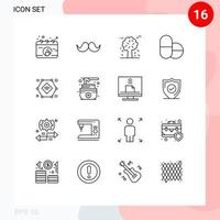 16 creatief pictogrammen modern tekens en symbolen van iot tablets mannen pillen pijnboom bomen bewerkbare vector ontwerp elementen