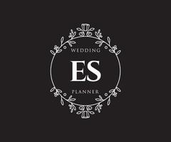 es initialen brief bruiloft monogram logos verzameling, hand- getrokken modern minimalistisch en bloemen Sjablonen voor uitnodiging kaarten, opslaan de datum, elegant identiteit voor restaurant, boetiek, cafe in vector