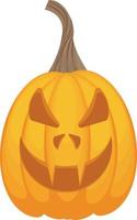 jack-o-lantern is oranje.. de beeld van een feestelijk pompoen lantaarn is een symbool van halloween. een illustratie van een herfst vakantie. vector illustratie geïsoleerd Aan een wit achtergrond