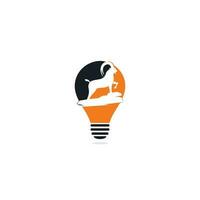 geit lamp vorm concept logo sjabloon ontwerp. berg geit vector logo ontwerp. geit hoofd logo sjabloon vector icoon illustratie ontwerp