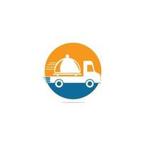 voedsel vrachtwagen logo ontwerpsjabloon. logo-ontwerp voor voedselbezorging vector