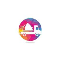voedsel vrachtwagen logo ontwerpsjabloon. logo-ontwerp voor voedselbezorging vector