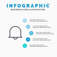 klok teken twitter lijn icoon met 5 stappen presentatie infographics achtergrond vector